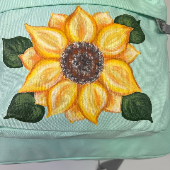 Jansport Backpack with Hand Painted Sunflower NWT - Picture 2 of 3
